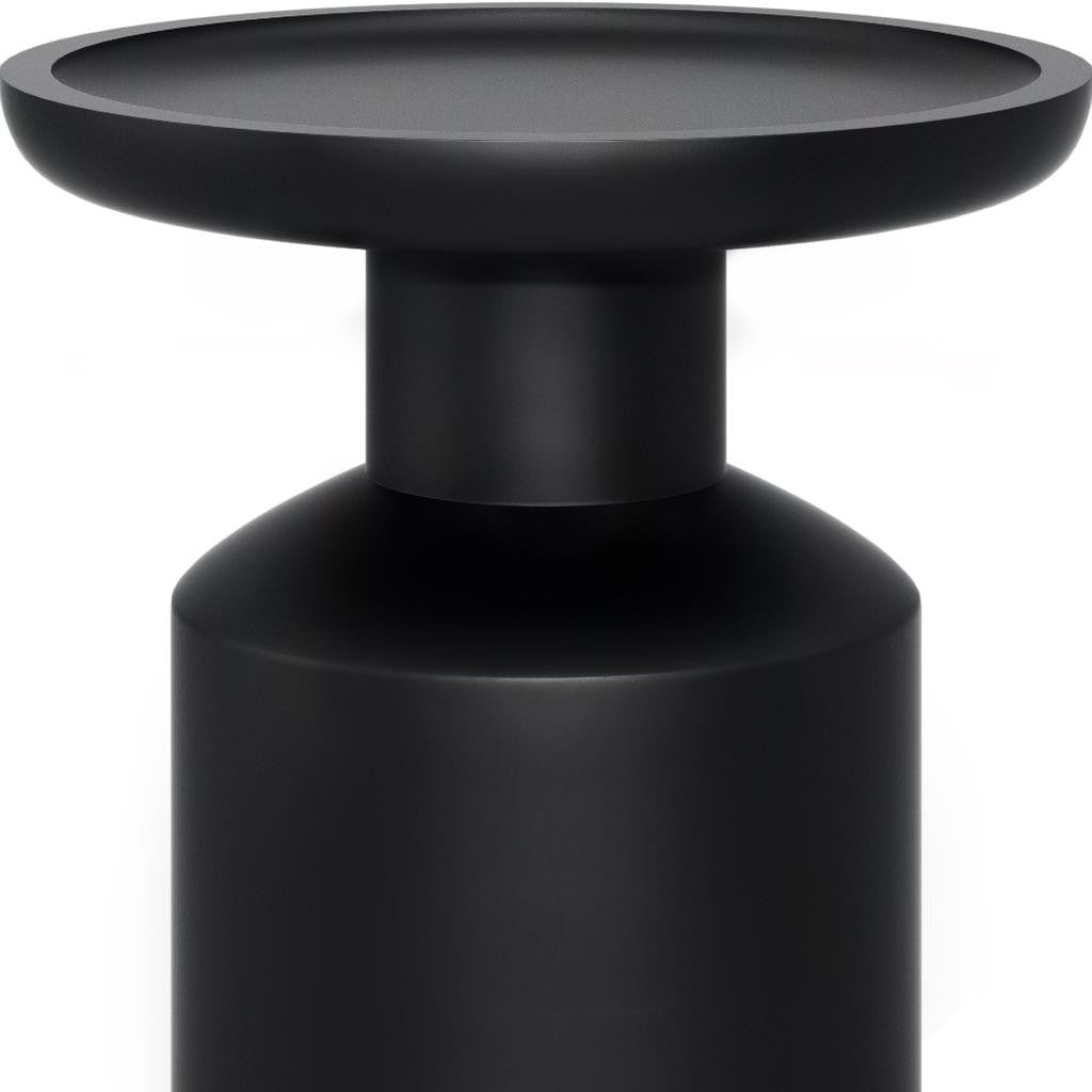 18" Black Solid Wood Round End Table
