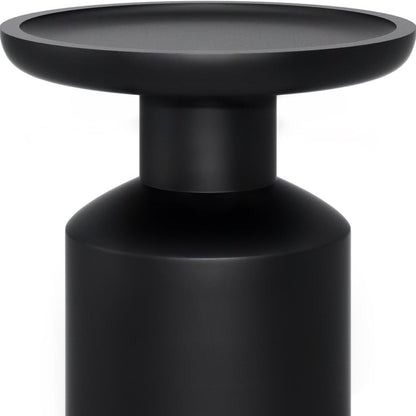 18" Black Solid Wood Round End Table