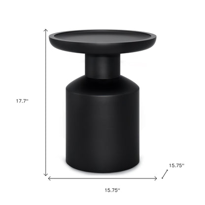 18" Black Solid Wood Round End Table