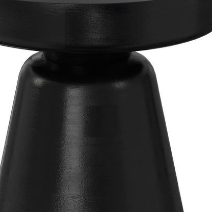 18" Black Solid Wood Round End Table