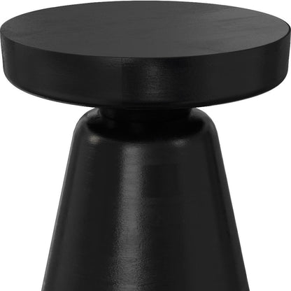 18" Black Solid Wood Round End Table