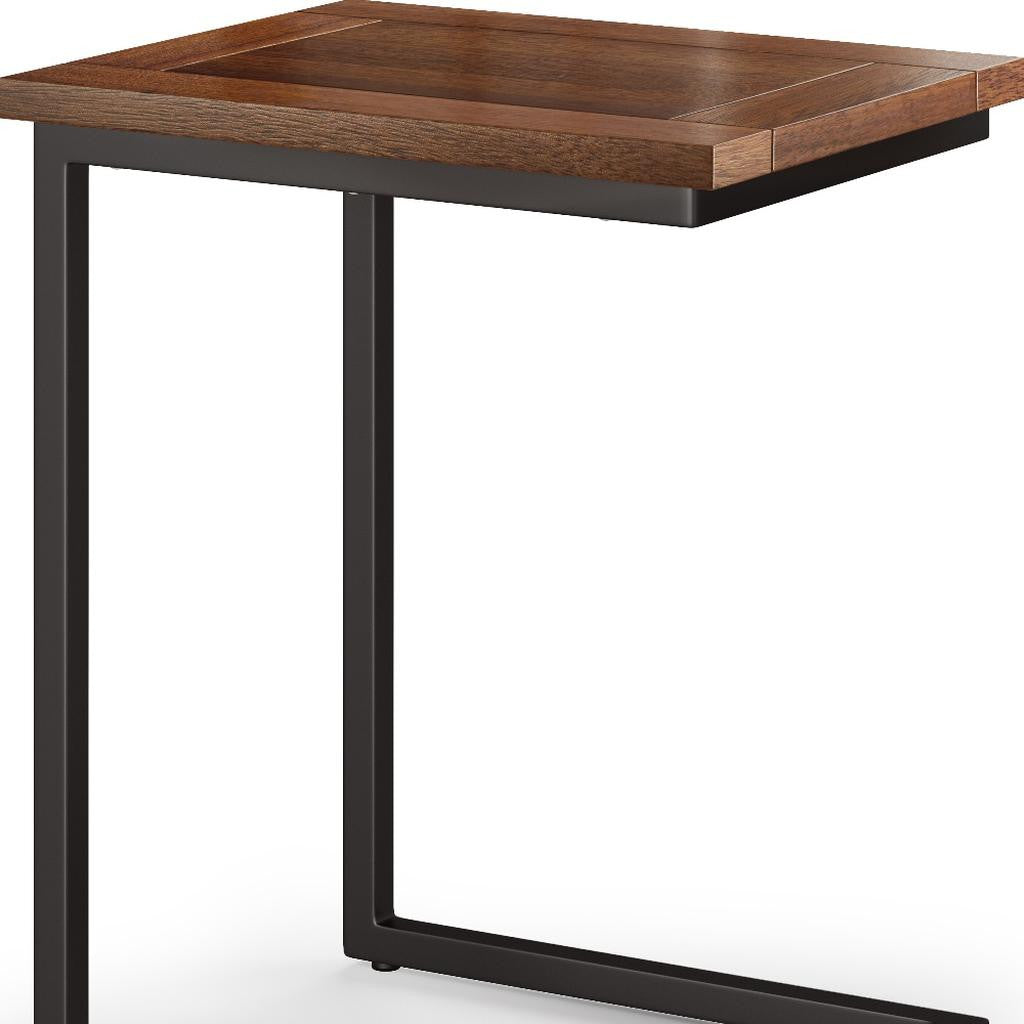 24" Brown Metal End Table