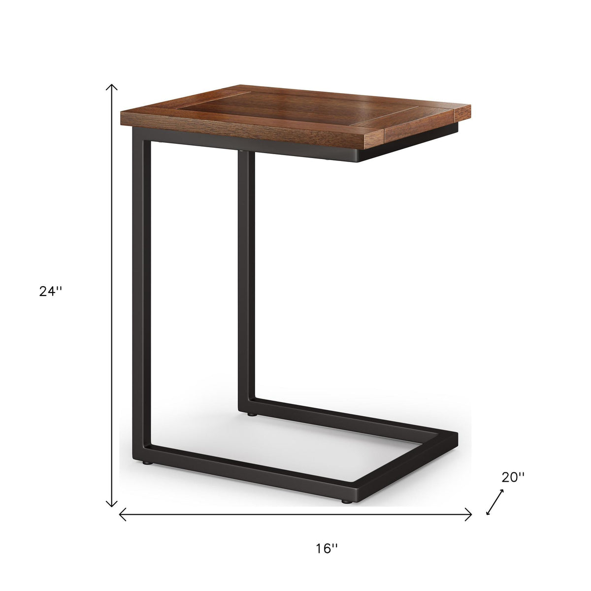 24" Brown Metal End Table