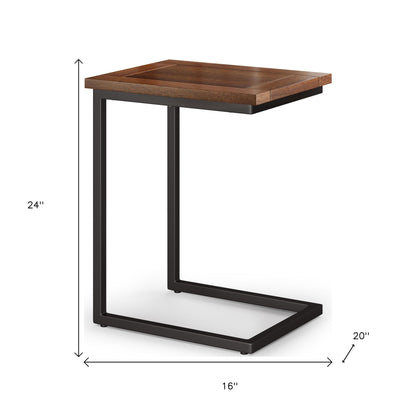 24" Brown Metal End Table