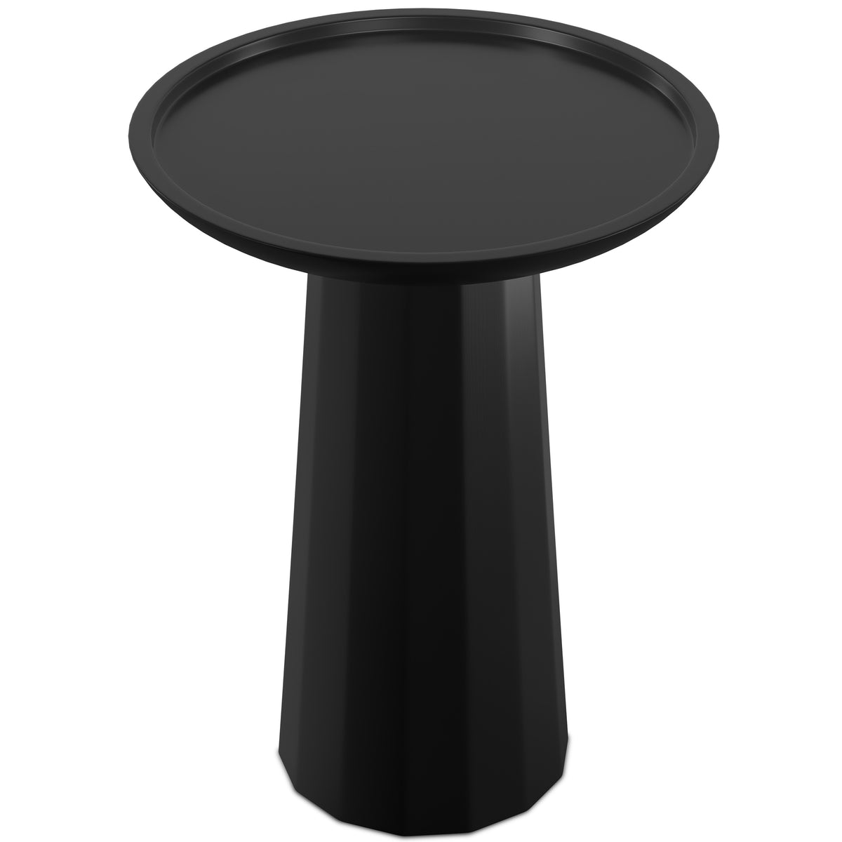 19" Black Solid Wood Round End Table