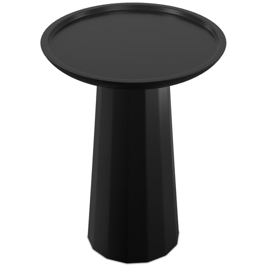 19" Black Solid Wood Round End Table