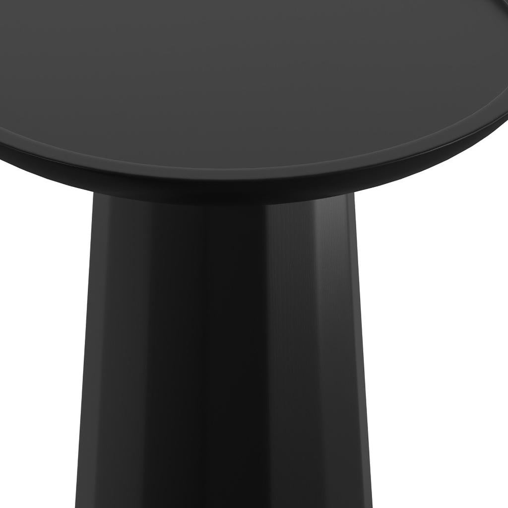 19" Black Solid Wood Round End Table