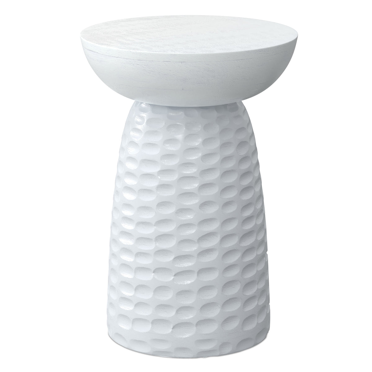 18" White Solid Wood Round End Table