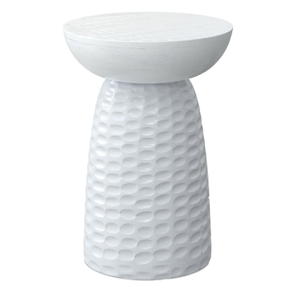 18" White Solid Wood Round End Table