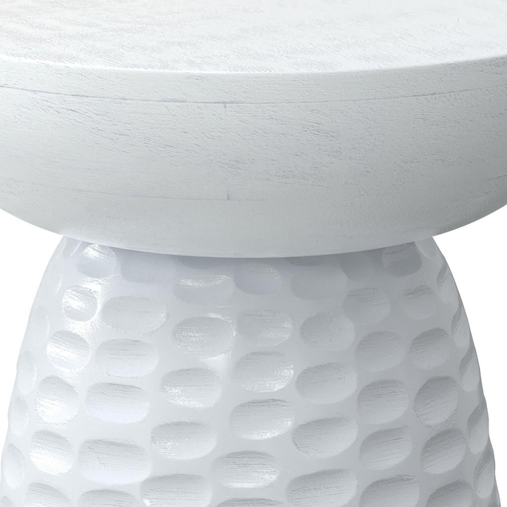 18" White Solid Wood Round End Table