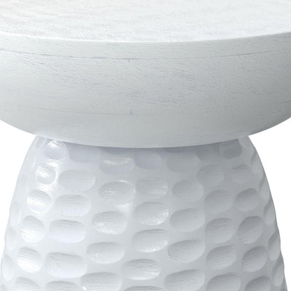18" White Solid Wood Round End Table