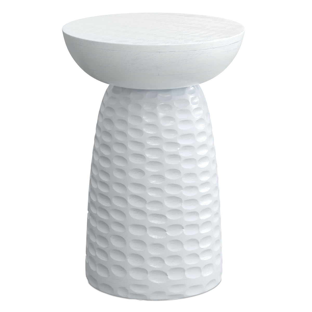 18" White Solid Wood Round End Table