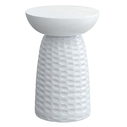 18" White Solid Wood Round End Table