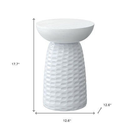 18" White Solid Wood Round End Table