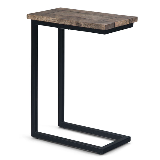 24" Brown Metal End Table