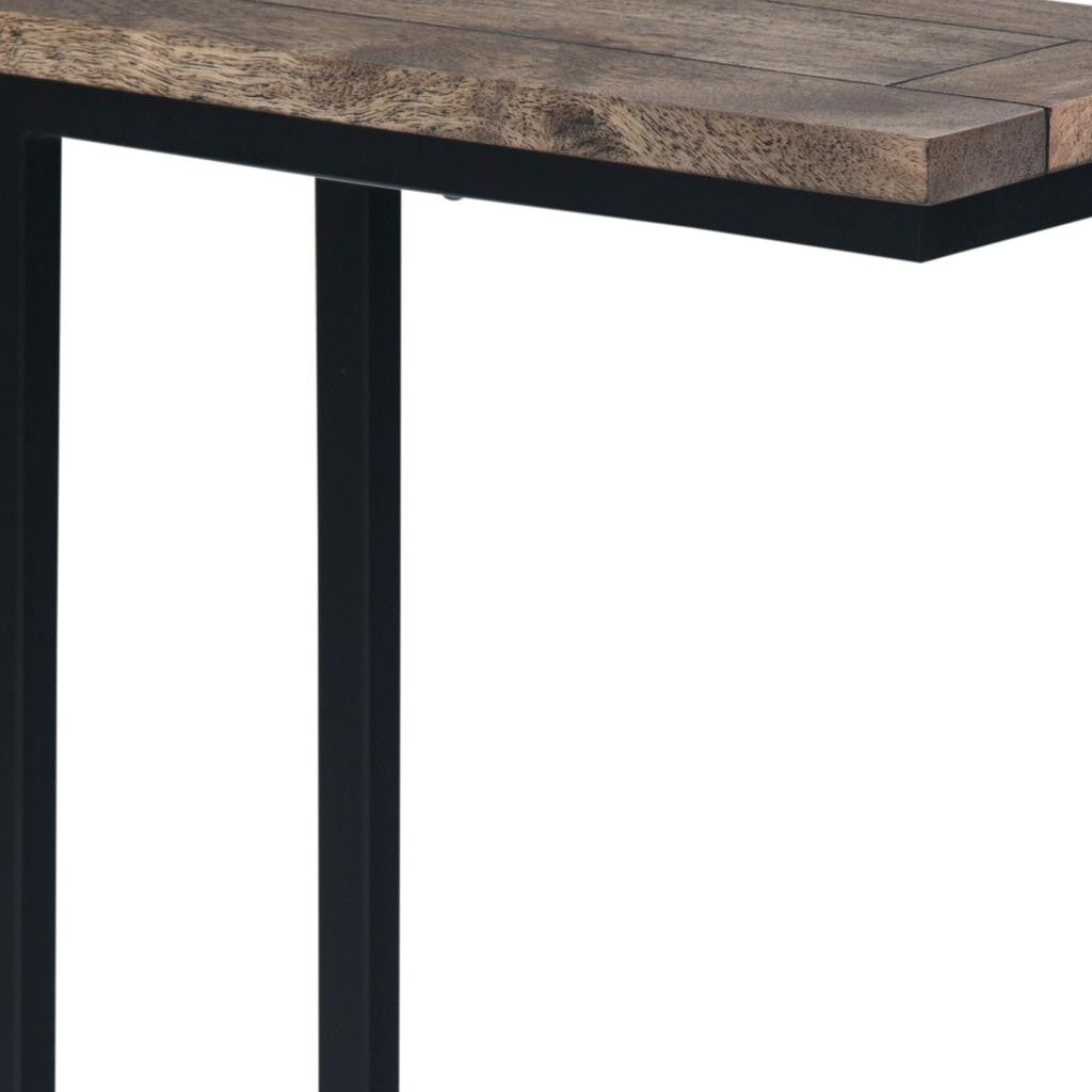 24" Brown Metal End Table