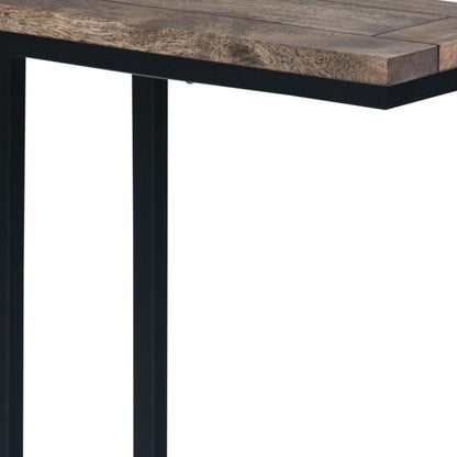 24" Brown Metal End Table