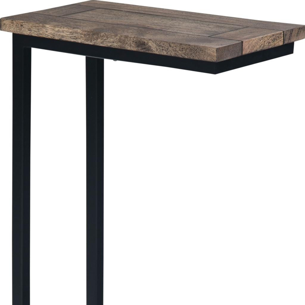 24" Brown Metal End Table