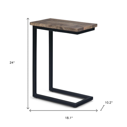 24" Brown Metal End Table