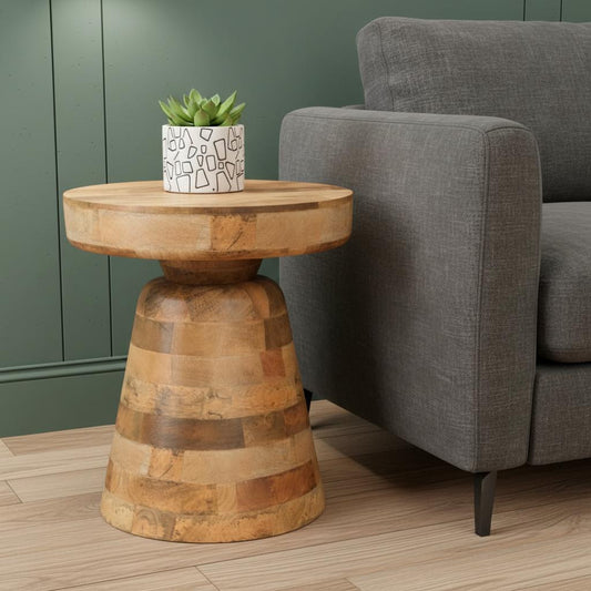 18" Natural Solid Wood Round End Table