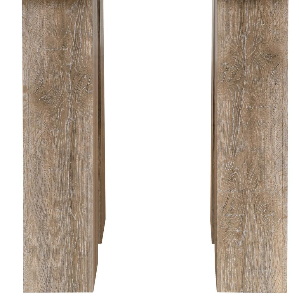 48" White and Natural Wood Square Bar Table