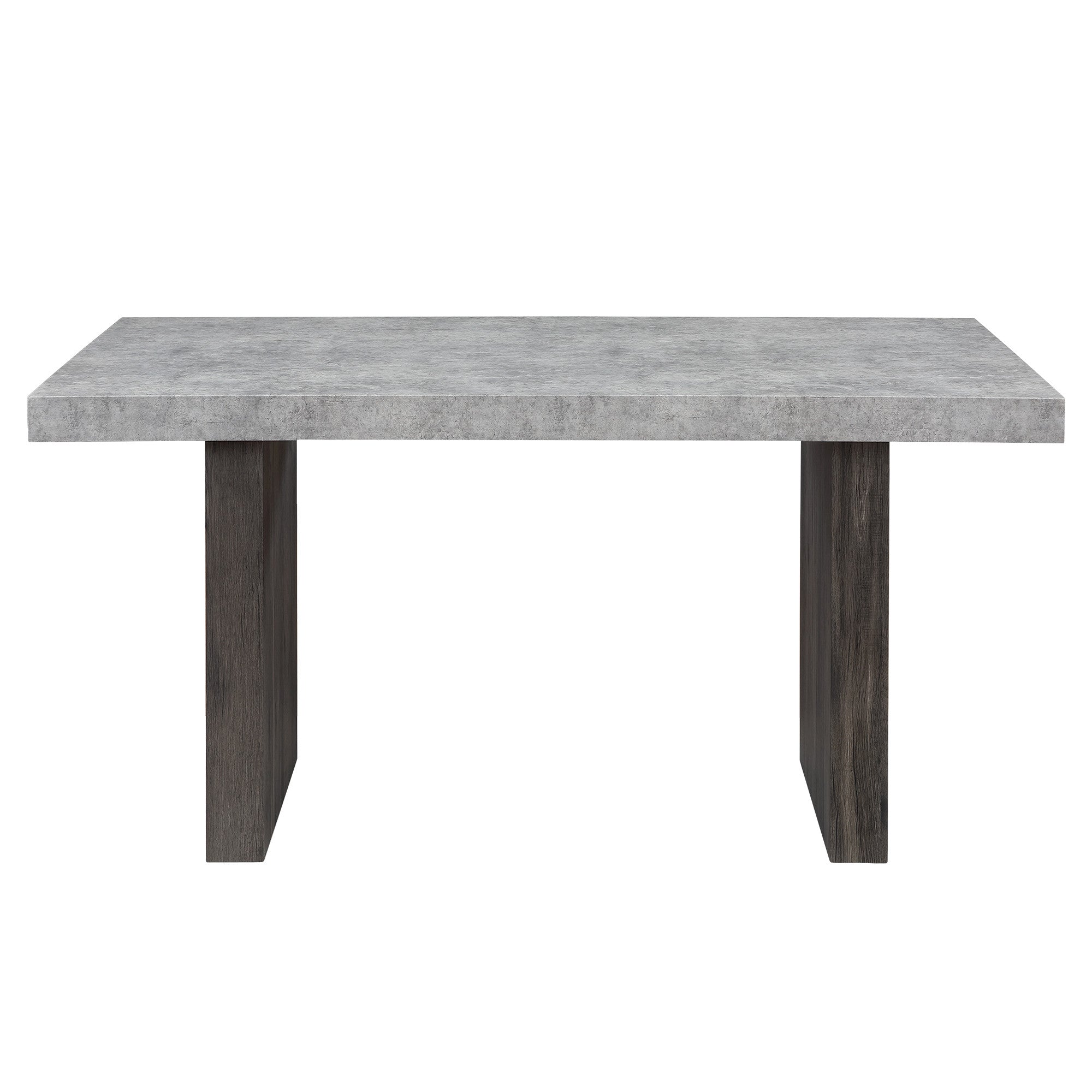 78" Gray Wood Double Pedestal Base Dining Table
