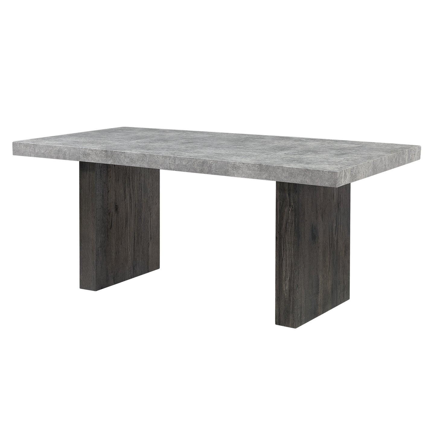 78" Gray Wood Double Pedestal Base Dining Table
