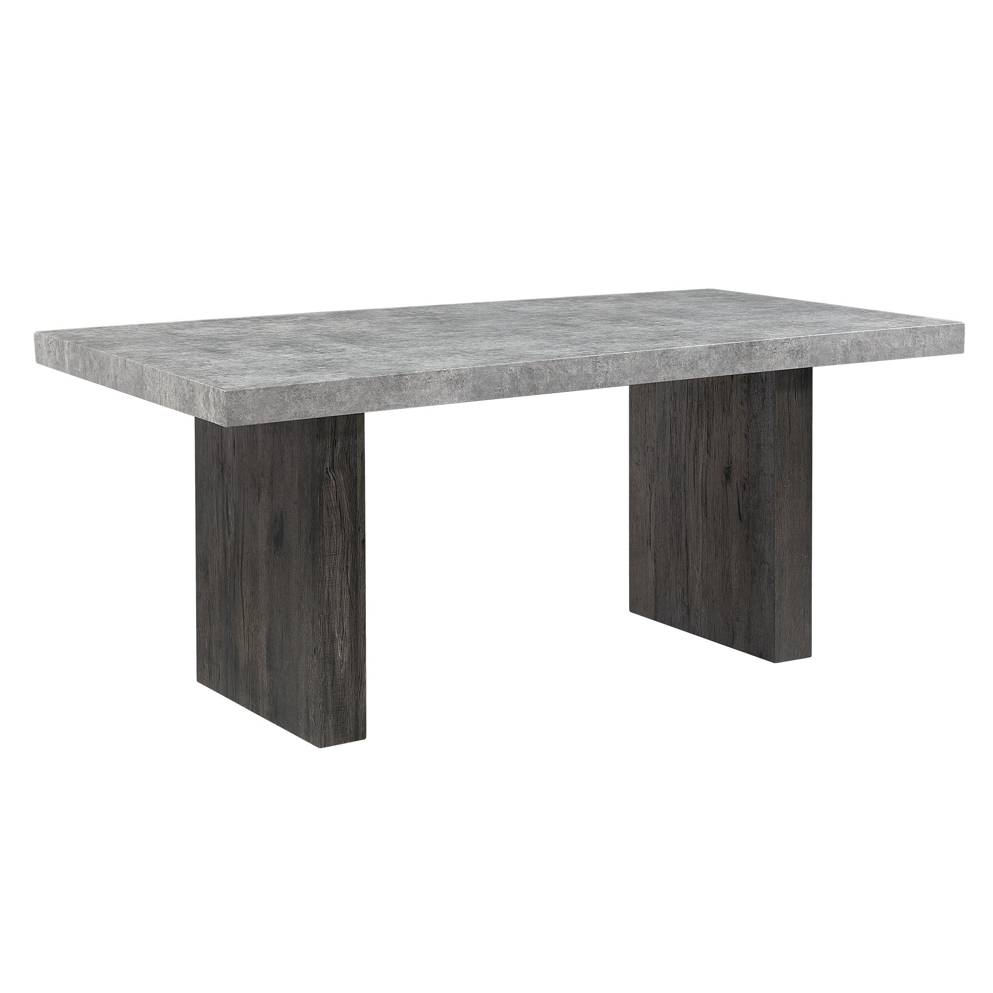 78" Gray Wood Double Pedestal Base Dining Table