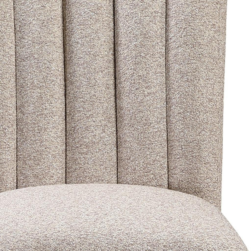Set of Two 26" Beige and Natural Solid Manufactured Wood Fabric and Wood Bar Height Bar Chairs