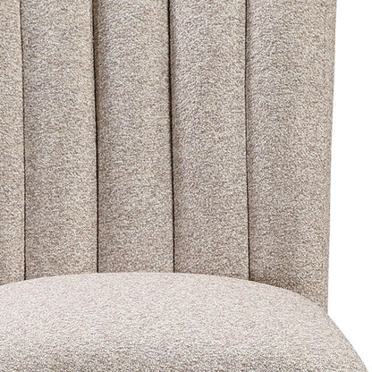 Set of Two 26" Beige and Natural Solid Manufactured Wood Fabric and Wood Bar Height Bar Chairs
