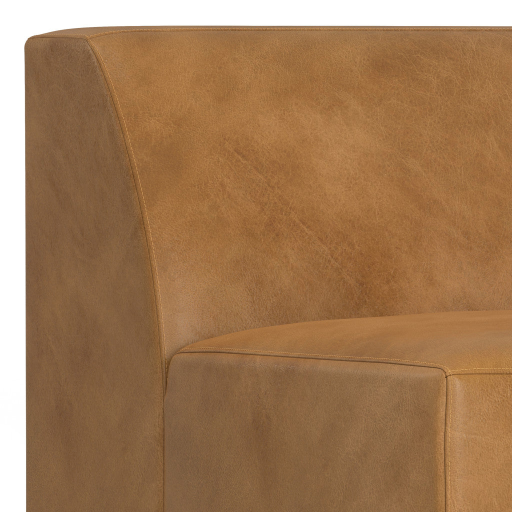 34" Sienna and Brown Leather Arm Chair