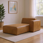 44" Brown Leather Arm Chair