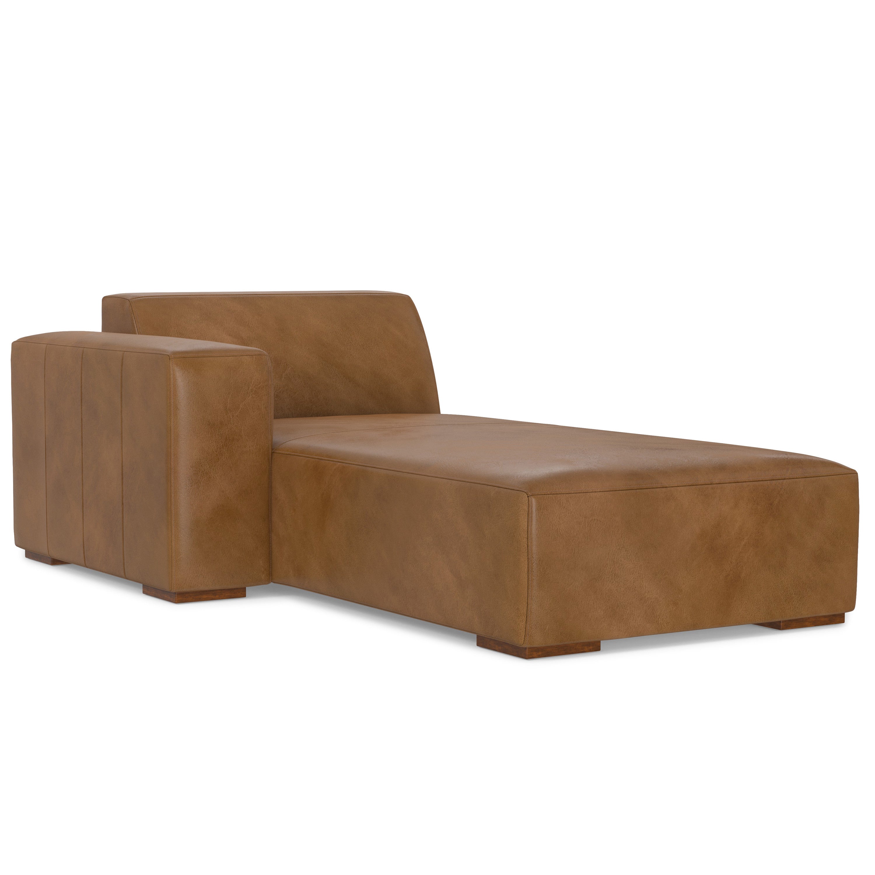 44" Brown Leather Arm Chair