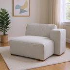 44" Gray and Brown Fabric Arm Chair