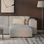 44" Gray and Brown Fabric Arm Chair