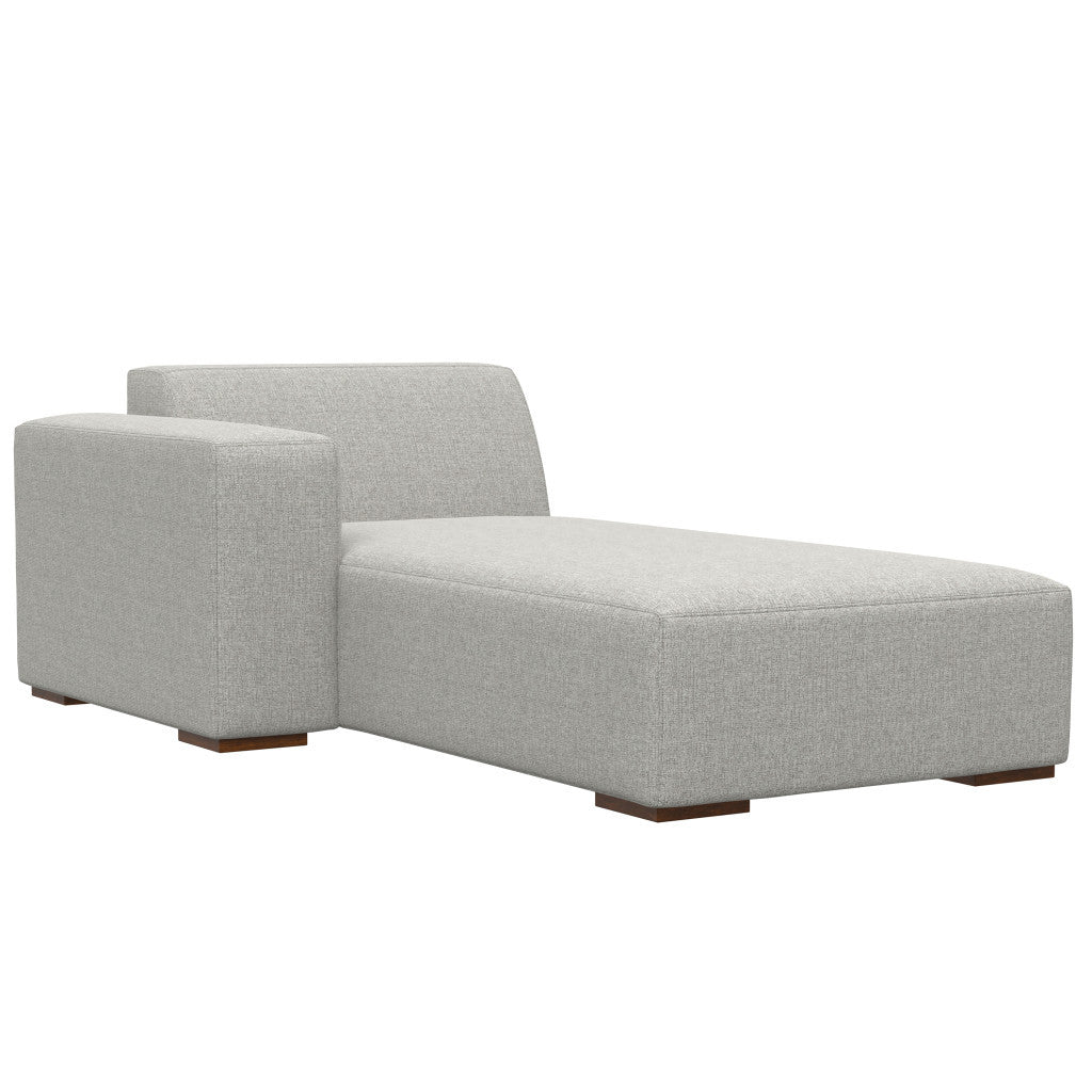 44" Gray and Brown Fabric Arm Chair