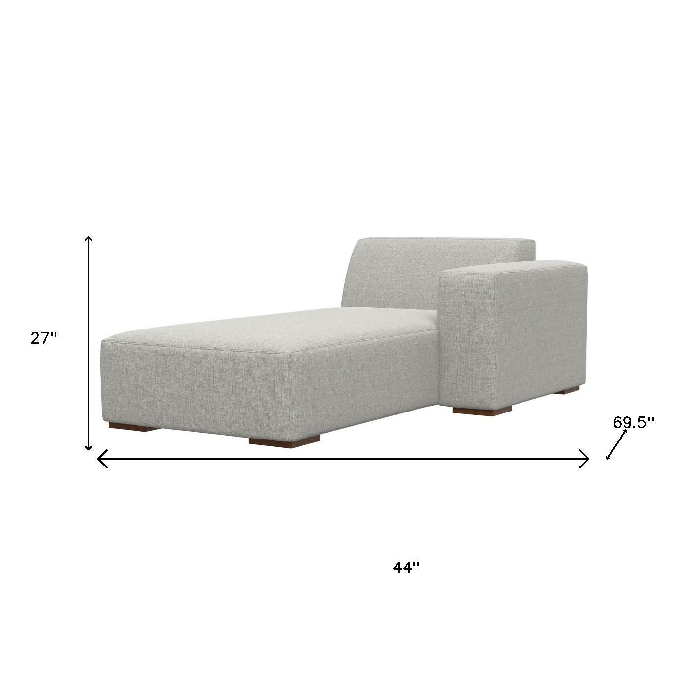 44" Gray and Brown Fabric Arm Chair