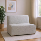 34" Gray and Brown Fabric Arm Chair