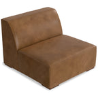 34" Brown Leather Arm Chair