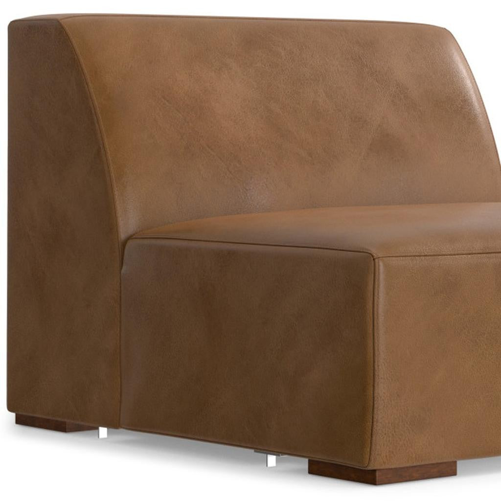 34" Brown Leather Arm Chair