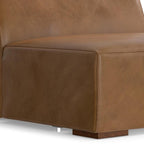 34" Brown Leather Arm Chair