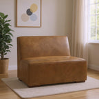 34" Brown Leather Arm Chair