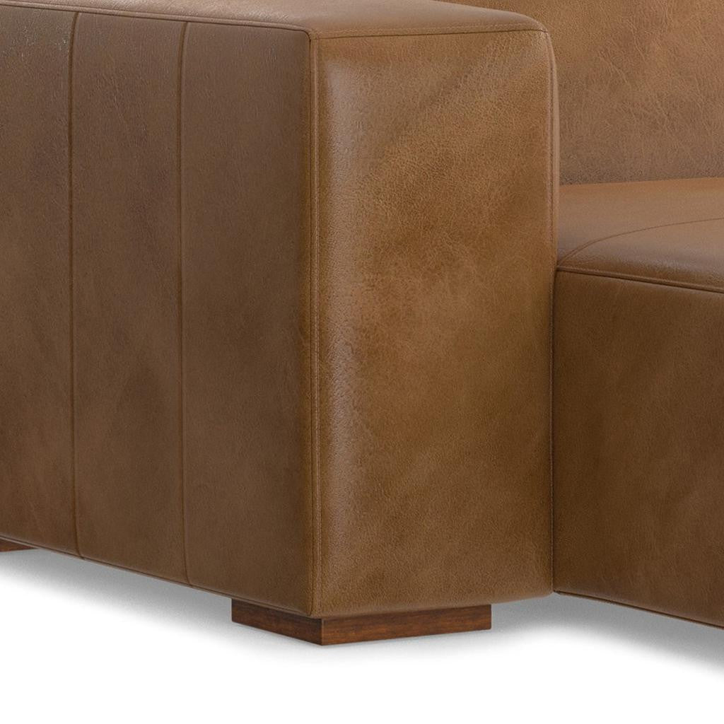 44" Brown Leather Arm Chair