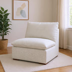 36" Gray and Brown Fabric Arm Chair