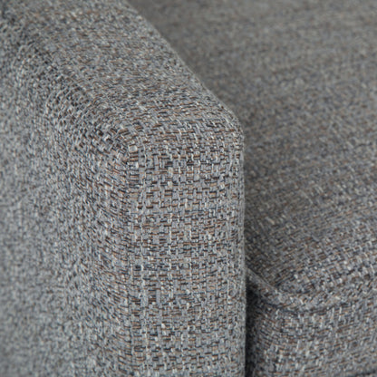 50" Gray and Brown Fabric and Wood Upholstered Bench