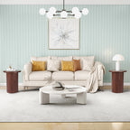 22" Brown Wood Round Pedestal End Table