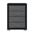 31" Black And Gray Wood Four Drawer Dresser