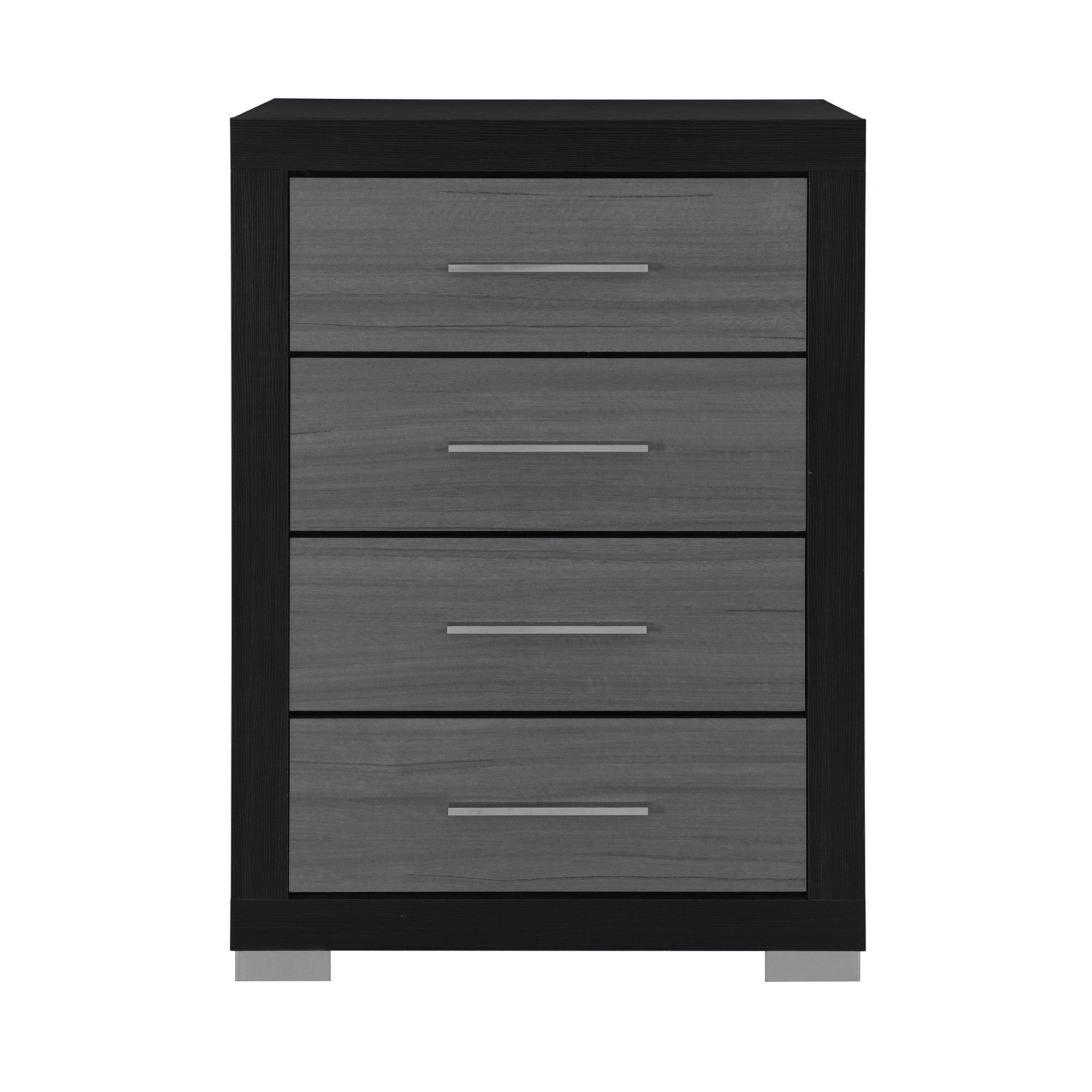 31" Black And Gray Wood Four Drawer Dresser