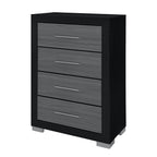 31" Black And Gray Wood Four Drawer Dresser