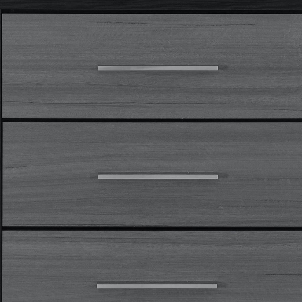 31" Black And Gray Wood Four Drawer Dresser